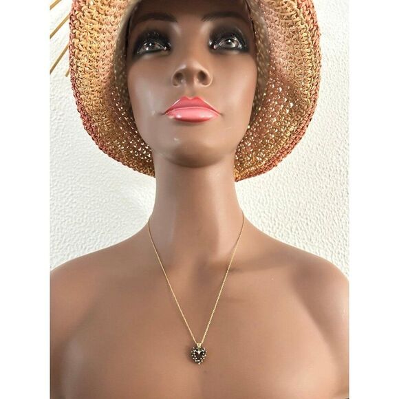 Dainty 14K Gold Rubies/Sapphires Heart Necklace - Picture 12 of 12